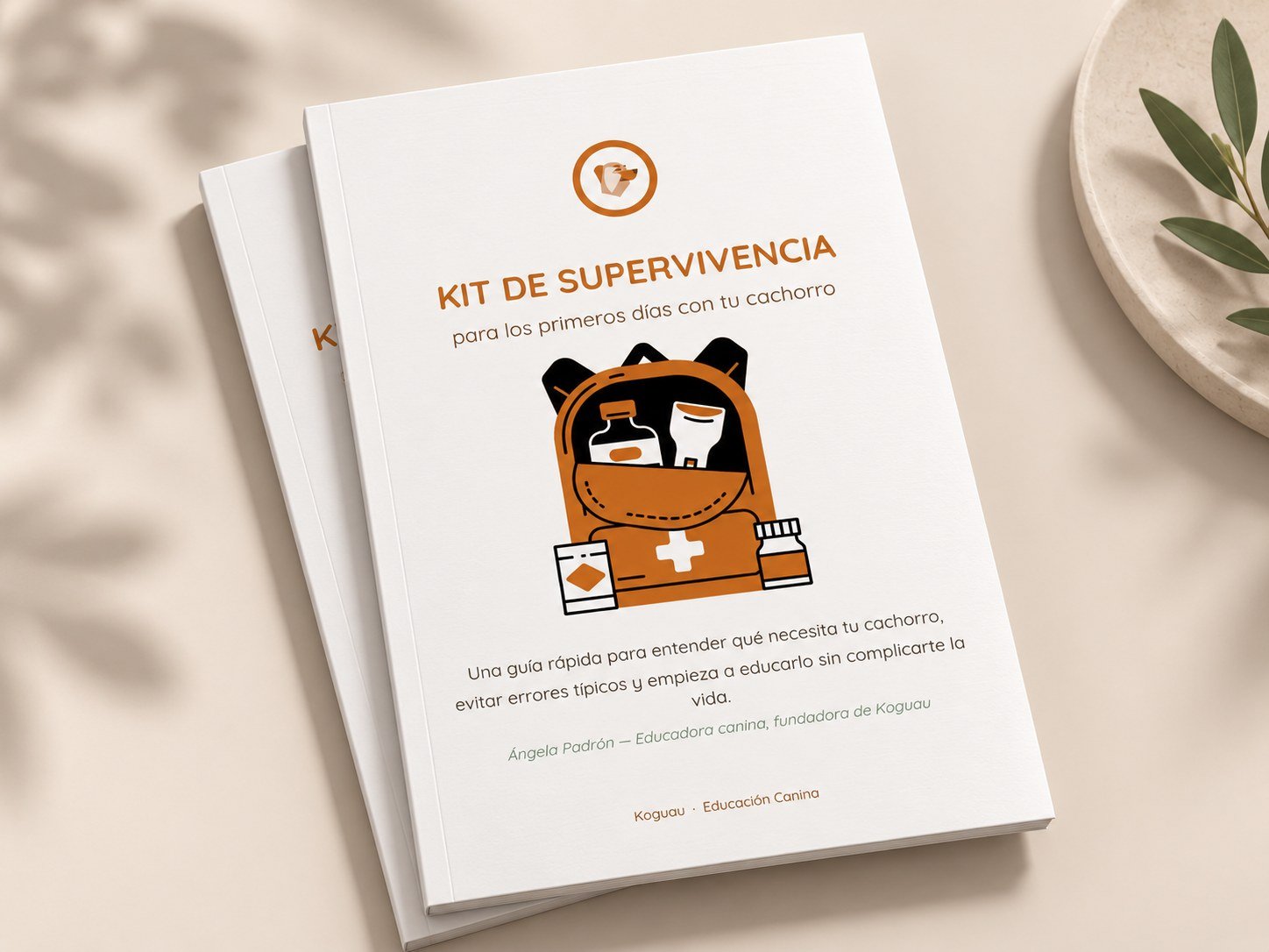 Mockup del PDF Kit de supervivencia para los primeros días con tu cachorro, de Koguau